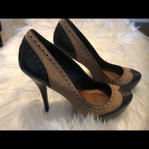 SCHUTZ Black and Tan Heels